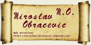 Miroslav Obračević vizit kartica